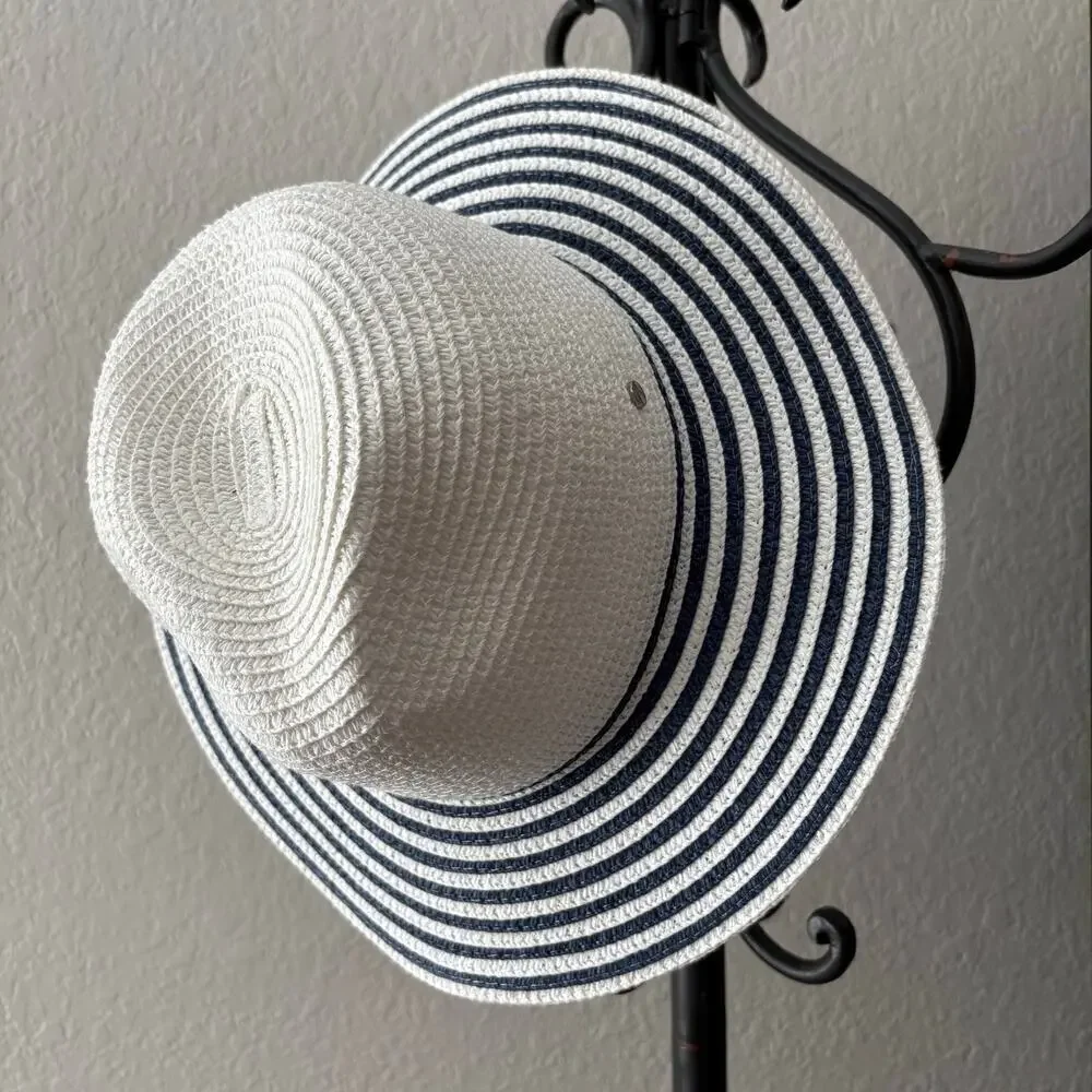JONES NEW YORK Women's Sun Hat Sz OS Summer Cruise Ship Cabana Beachy Nautical